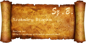 Szakmáry Bianka névjegykártya